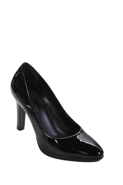 Banana Republic Womens Patent Leather Slip On Heels Black Size 5.5