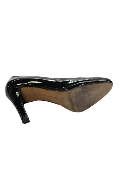 Banana Republic Womens Patent Leather Slip On Heels Black Size 5.5