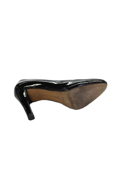 Banana Republic Womens Patent Leather Slip On Heels Black Size 5.5