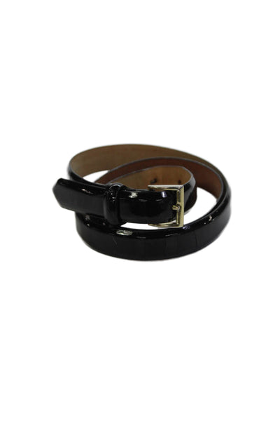 J Crew Womens Leather Skinny Classic Belt Black Size M 38"