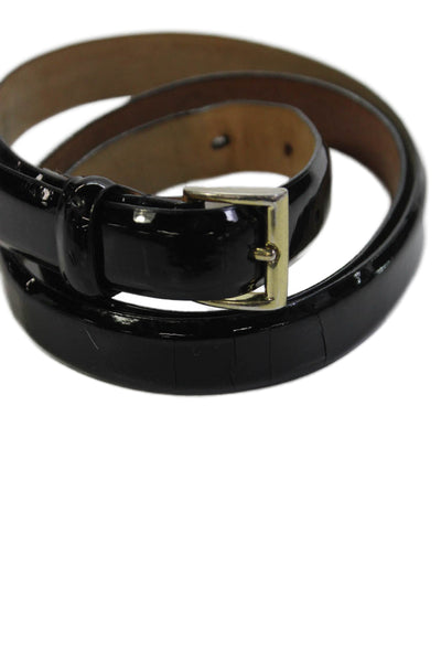 J Crew Womens Leather Skinny Classic Belt Black Size M 38"