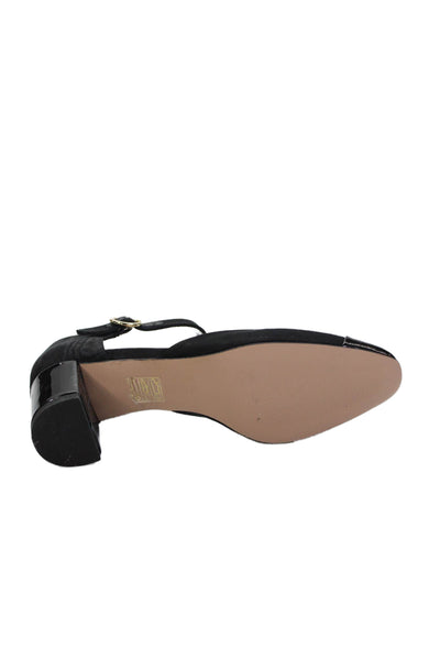 J Crew Womens Contrast Toe Ankle Strap Heels Black Size 5.5