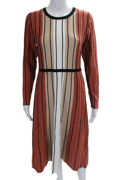T Tahari Women Orange Sweater Dress Long Sleeve Rayon Size M