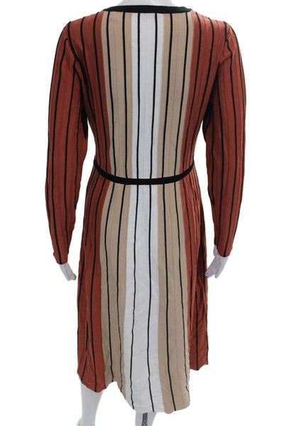 T Tahari Women Orange Sweater Dress Long Sleeve Rayon Size M