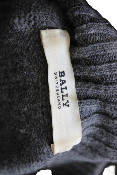 Bally Womens Basic Jacket Multicolor Wool Blend Striped Mock Neck Zip Size 4