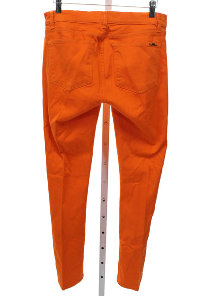 LRL Lauren Jeans Womens Skinny Orange Jeans Mid Rise Button Size 4