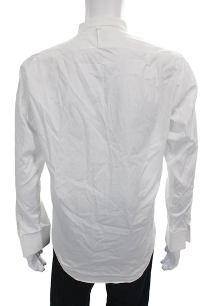 Brooks Brothers Mens Solid Cotton Button Up Shirt White Size 14.5-32