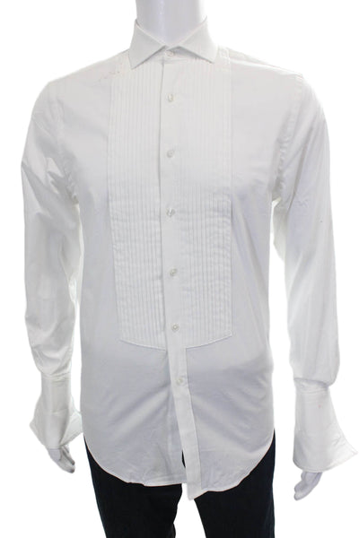 Michelsons Mens Solid Cotton Button Up Shirt White Size S 14.5-32-33