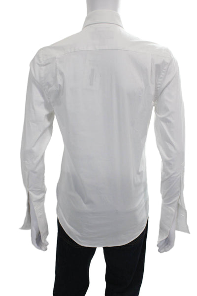 Michelsons Mens Solid Cotton Button Up Shirt White Size S 14.5-32-33