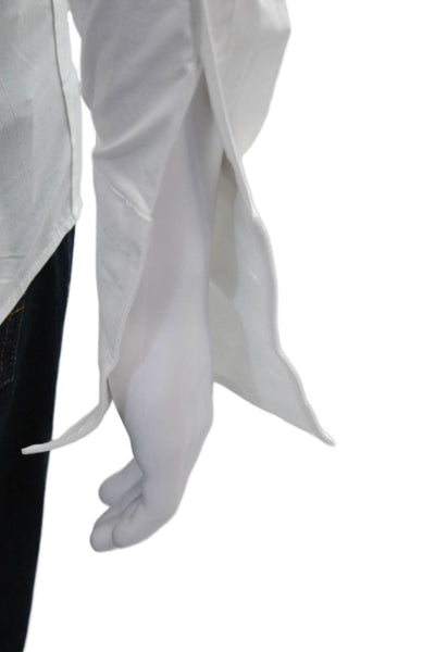 Michelsons Mens Solid Cotton Button Up Shirt White Size S 14.5-32-33