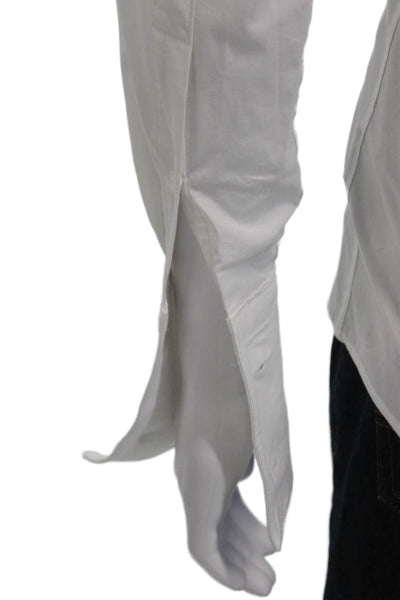 Michelsons Mens Solid Cotton Button Up Shirt White Size S 14.5-32-33