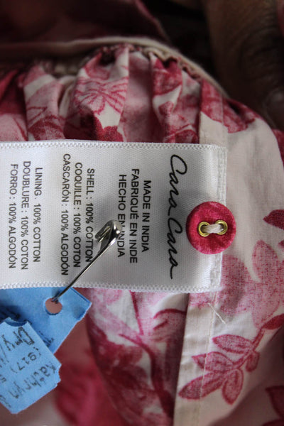 Cara Cara Womens Pink Cotton Shirt Dress Long Sleeve Collared Button Size M
