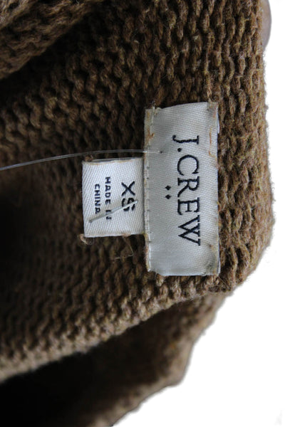 J Crew Womens Pullover Sweater Brown Cotton Crew Neck Long Sleeve Size XS