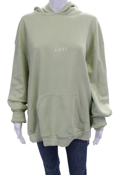 Awet Unisex Adults Pullover Hoodie Green Long Sleeve 85% Cotton Size XL