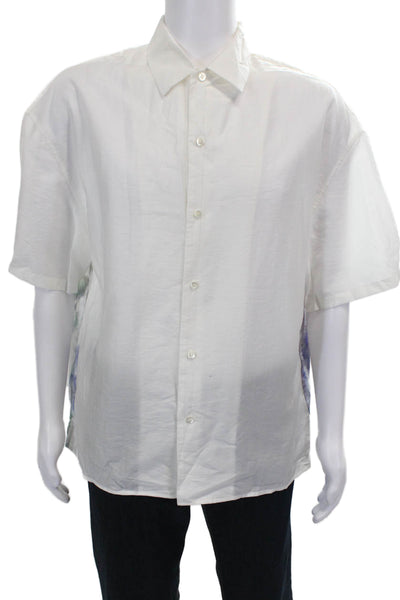COS Mens Short Sleeves Relaxed Button Down Shirt White Size Medium