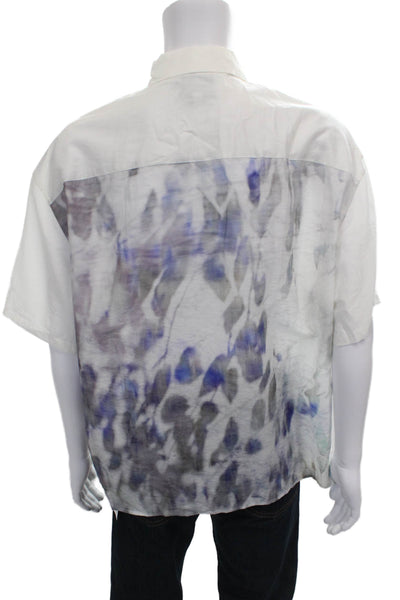 COS Mens Short Sleeves Relaxed Button Down Shirt White Size Medium