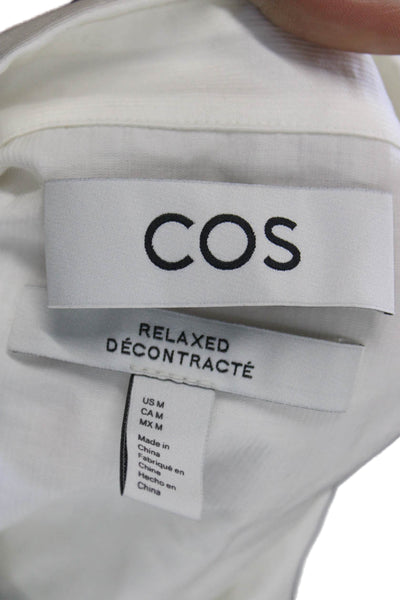 COS Mens Short Sleeves Relaxed Button Down Shirt White Size Medium