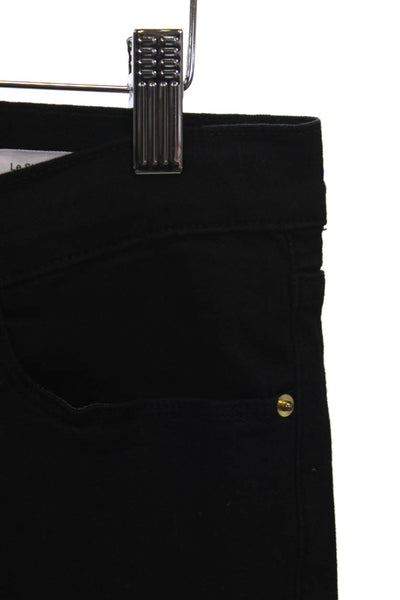 Frame Women Ankle Jeans Black Mid Rise Button Cotton Solid Size 31