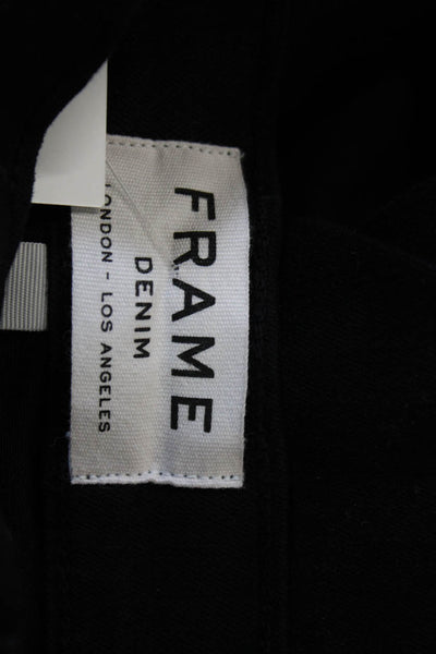 Frame Women Ankle Jeans Black Mid Rise Button Cotton Solid Size 31