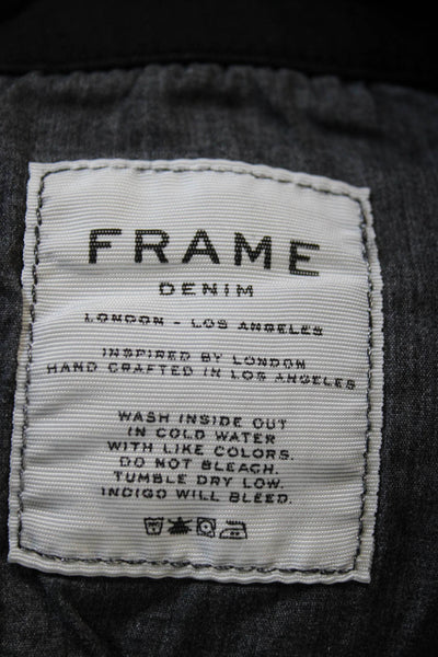 Frame Women Ankle Jeans Black Mid Rise Button Cotton Solid Size 31