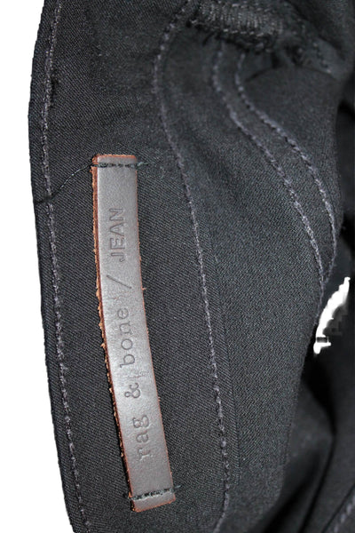 Rag & Bone Women Skinny Jeans Black Low Rise Button Cotton Blend Size 31