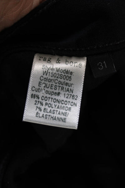 Rag & Bone Women Skinny Jeans Black Low Rise Button Cotton Blend Size 31