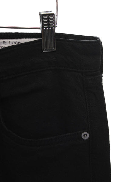 Rag & Bone Mens Straight Jeans Black Low Rise Button Cotton Size 30