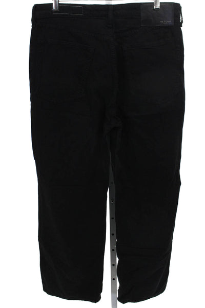 Rag & Bone Mens Straight Jeans Black Low Rise Button Cotton Size 30
