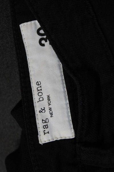 Rag & Bone Mens Straight Jeans Black Low Rise Button Cotton Size 30