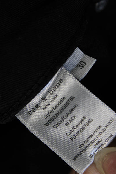 Rag & Bone Mens Straight Jeans Black Low Rise Button Cotton Size 30