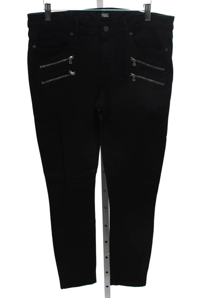 Paige Womens Black Skinny Jeans Rayon Mid Rise Size 32