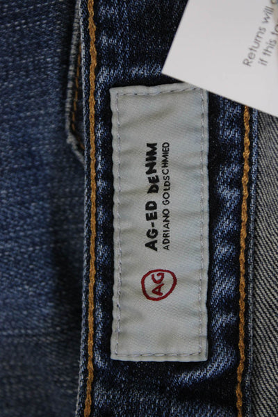 AG-ED Denim Mens Tapered Jeans Blue Button Fly Cotton Blend Size 31
