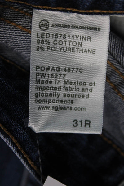 AG-ED Denim Mens Tapered Jeans Blue Button Fly Cotton Blend Size 31
