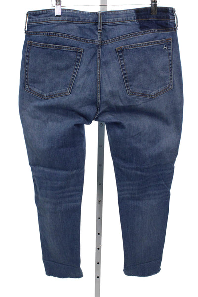 Rag & Bone Womens Ankle Jeans Blue Low Rise Cotton Inseam 27 Size 31