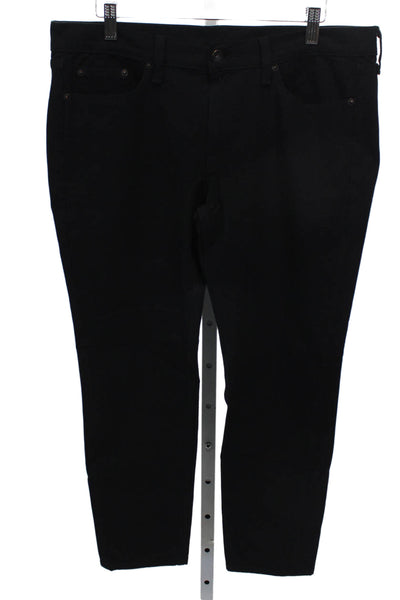 Rag & Bone Womens Skinny Jeans Black Low Rise Cotton Blend Size 32