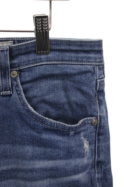 AG-ED Denim Womens Ankle Jeans Blue Low Rise Button Cotton Blend Size 32