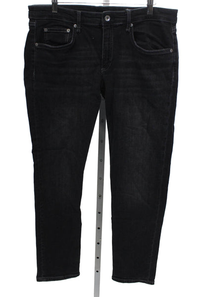 Rag & Bone Mens Black Straight Jeans Cotton Button Fly Size 30