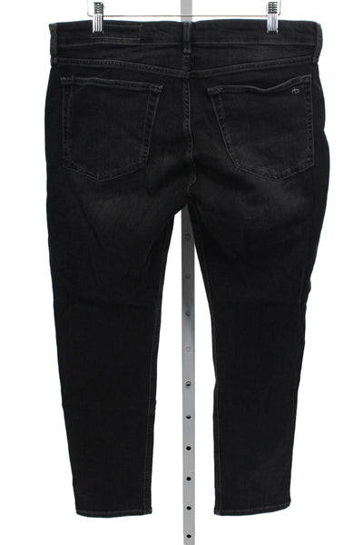 Rag & Bone Mens Black Straight Jeans Cotton Button Fly Size 30