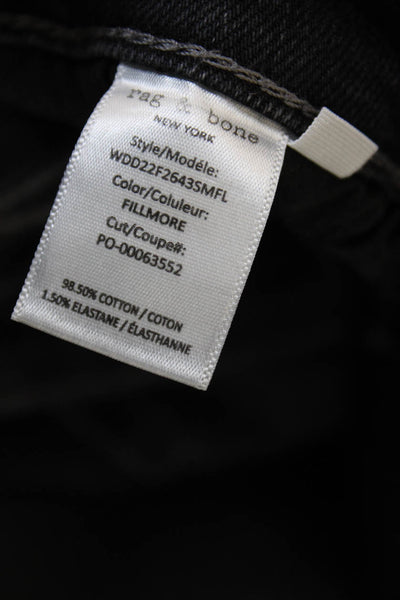 Rag & Bone Mens Black Straight Jeans Cotton Button Fly Size 30