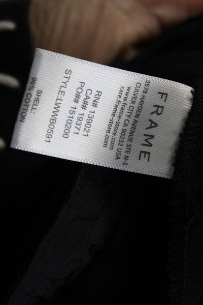 Frame Womens Cropped Black Cotton Jeans Button Fly Size 12