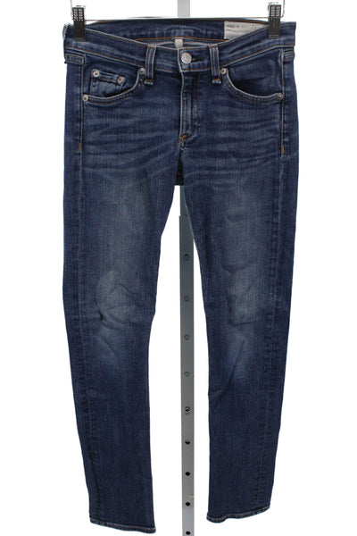 Rag & Bone Jean Women Skinny Blue Jeans Mid Rise Cotton Size 25