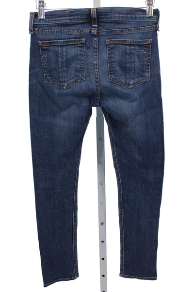 Rag & Bone Jean Women Skinny Blue Jeans Mid Rise Cotton Size 25
