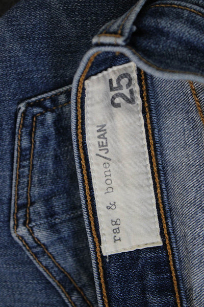 Rag & Bone Jean Women Skinny Blue Jeans Mid Rise Cotton Size 25