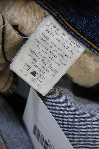 Rag & Bone Jean Women Skinny Blue Jeans Mid Rise Cotton Size 25