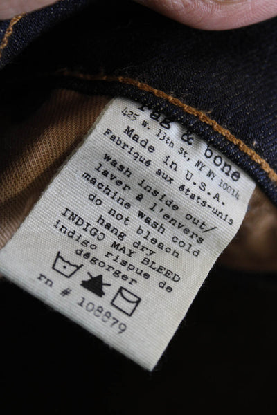 Rag & Bone Jean Womens Skinny High Rise Blue Cotton Jeans Size 24