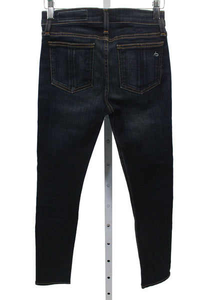 Rag & Bone Jean Womens Skinny Jeans Blue High Rise Button Size 24