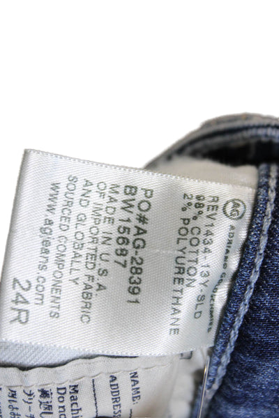 AG Adriano Goldschmied Womens Skinny Jeans Blue Cotton Size 24
