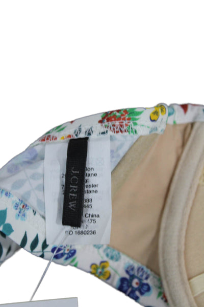 J Crew Women Floral Multicolor Nylon Bikini Top Size S