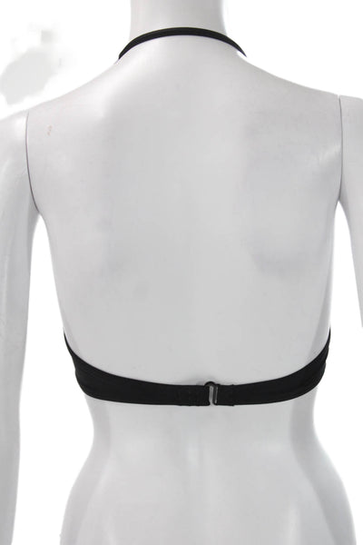J Crew Womens Swimwear Bikini Top Black Nylon Size S