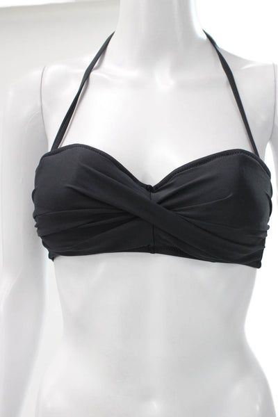 J Crew Womens Bikini Top Black Polyamide Size S